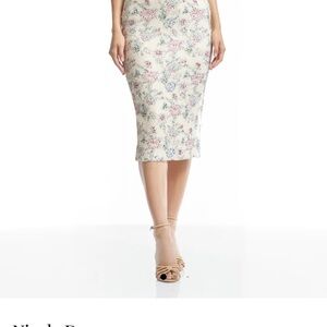 Dress the Population Cream Floral Midi Dress